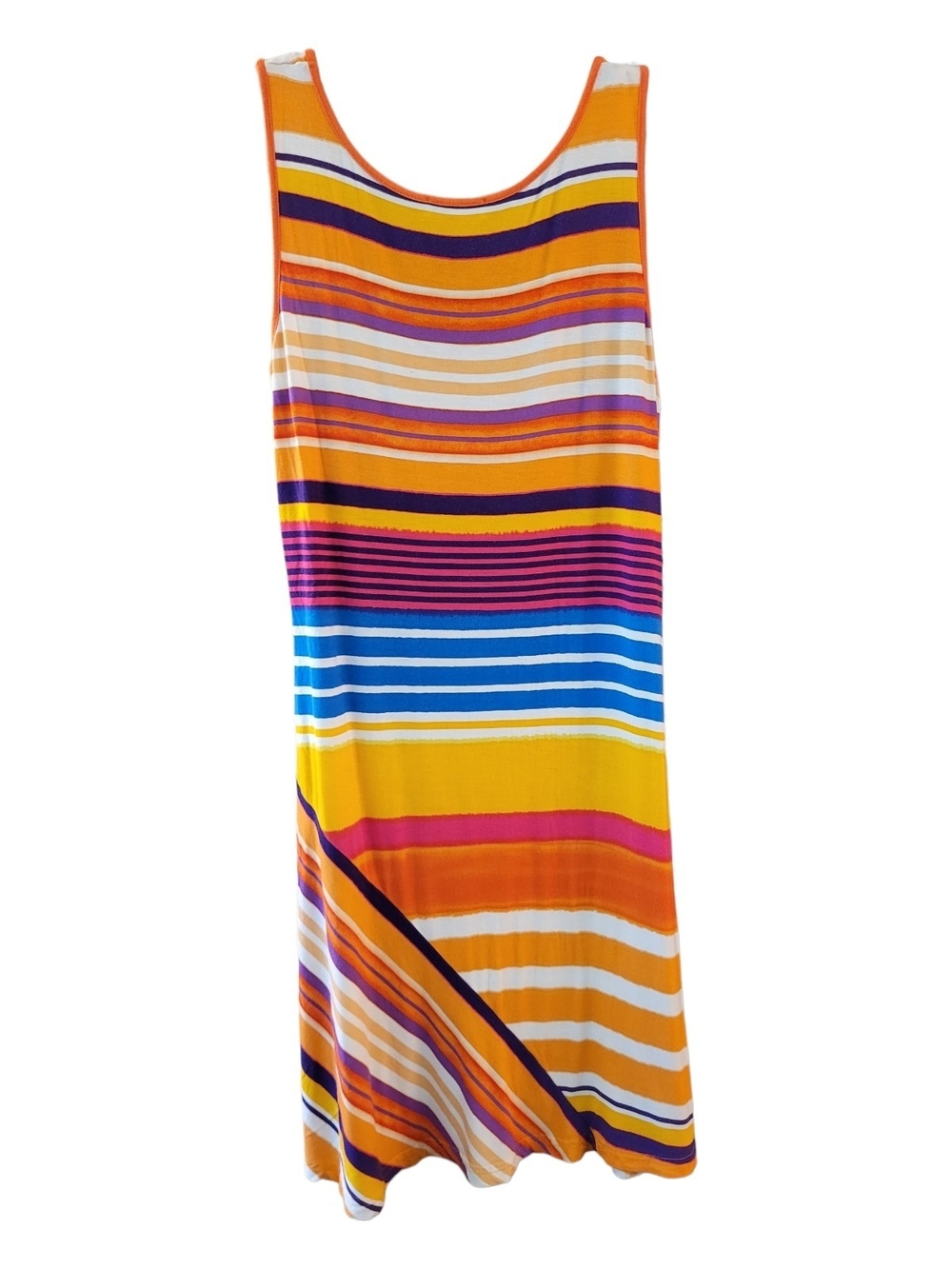 Vintage Calvin Klein Multicolor Striped Scoop Neck Tank Dress - Size S* - Picture 2 of 5